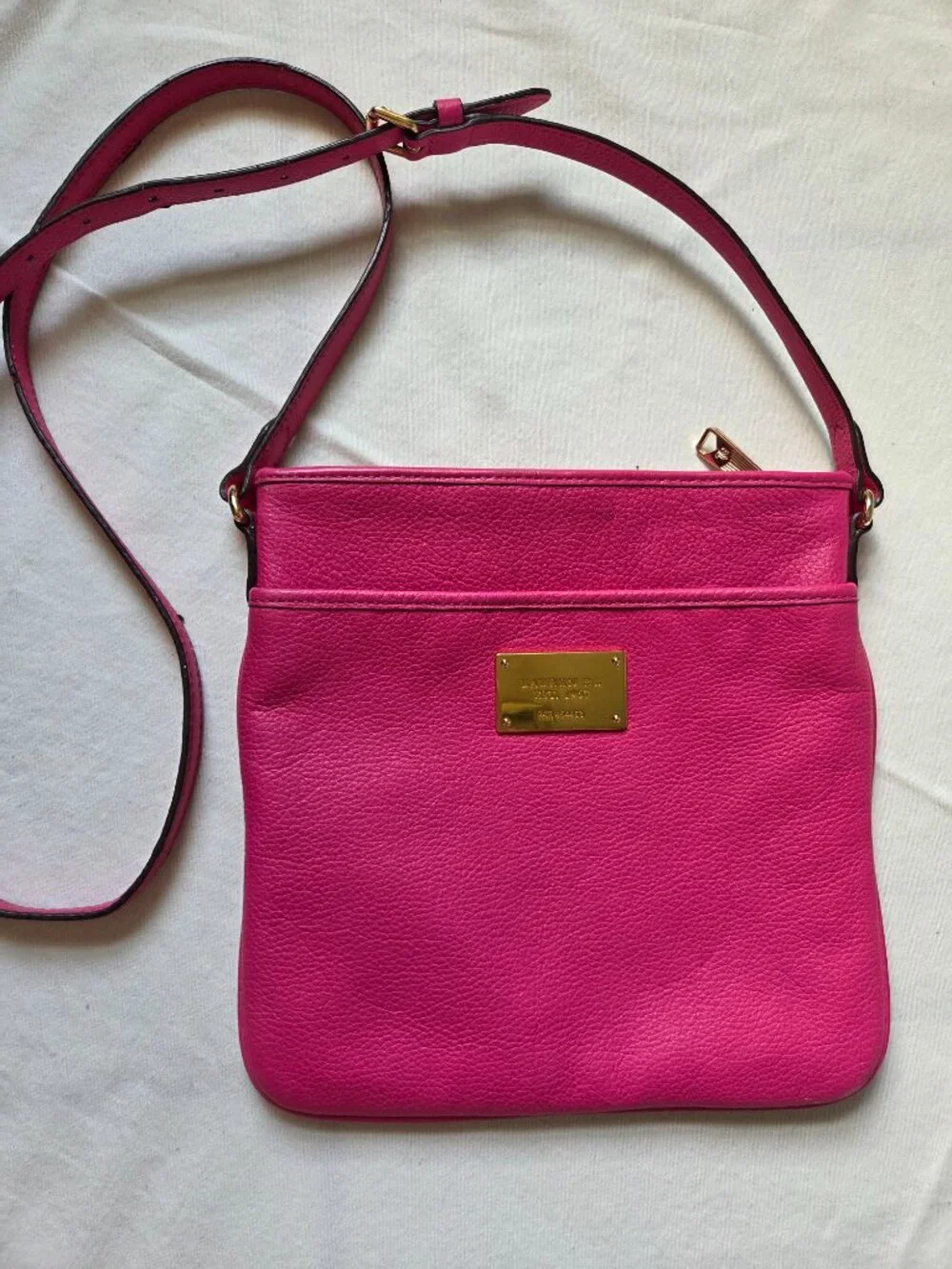Ralph Lauren hot pink leather crossbody shoulder strap purse